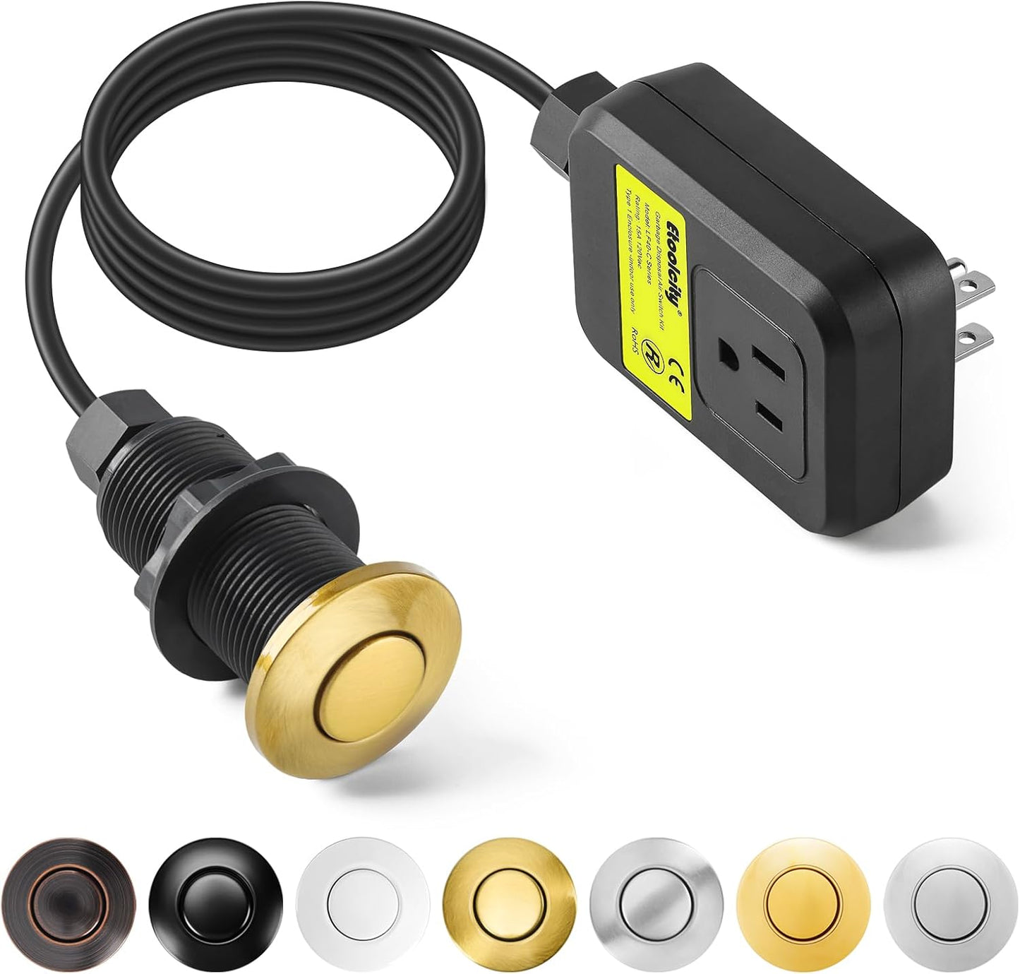 Garbage Disposal Air Switch Kit with Stainless Steel Button