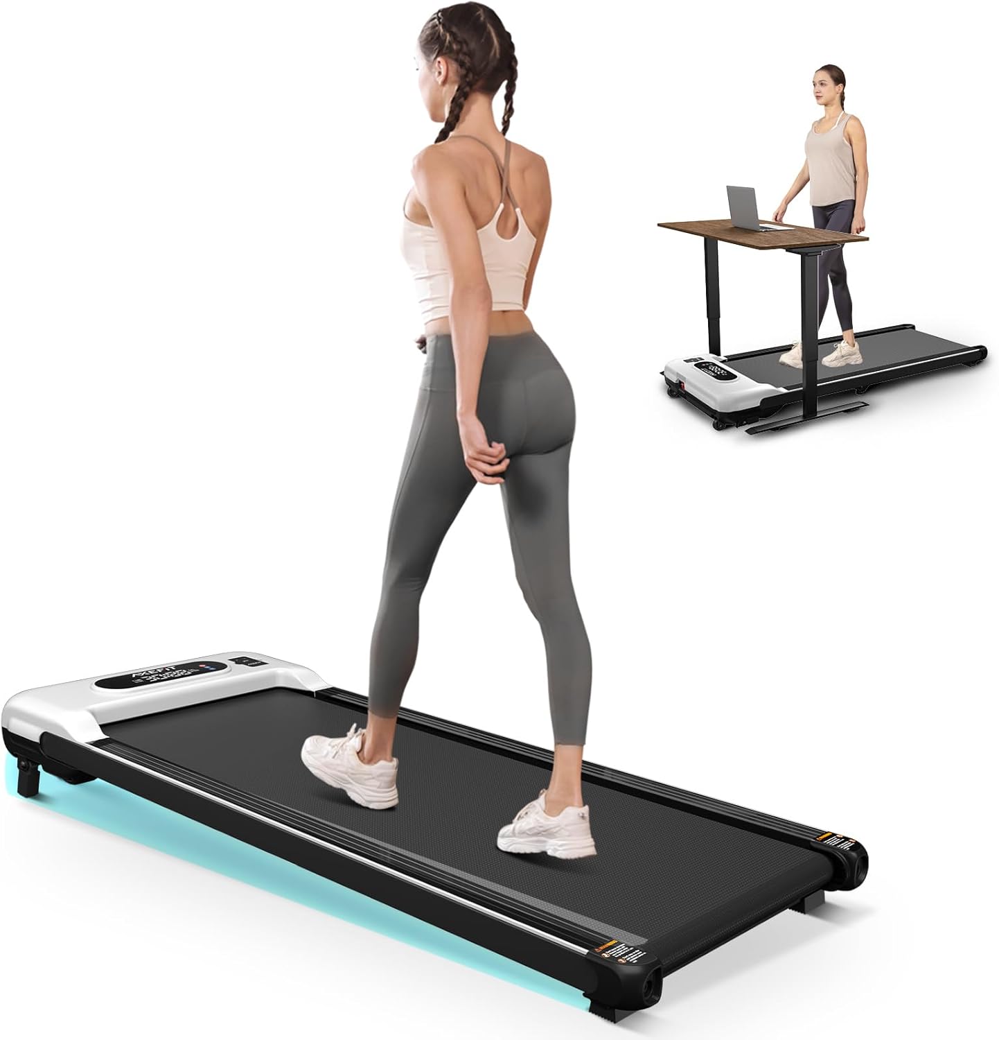 AXEFIT Incline Walking Pad: Portable 4-in-1 Compact Treadmill