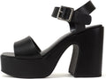 Soda Launch Women Open Toe Ankle Strap Platform Sandal - 4in Heel