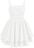 EXARUS Girls Ruffled Spaghetti Strap Dress - Flowy Teen Homecoming