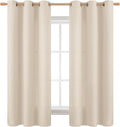 BGment Curtains 63 in Length 2 Panels Set - Light Beige Linen Look