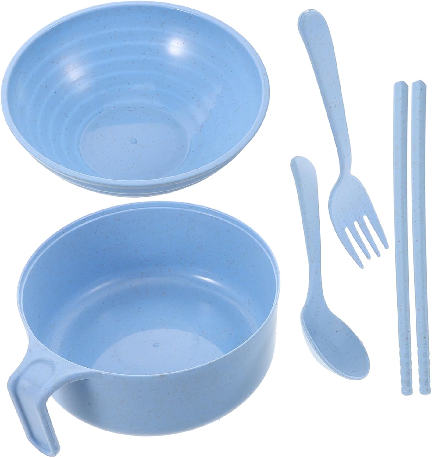 Sky-Blue Ramen Bowl Set - Microwave Safe & Cute!