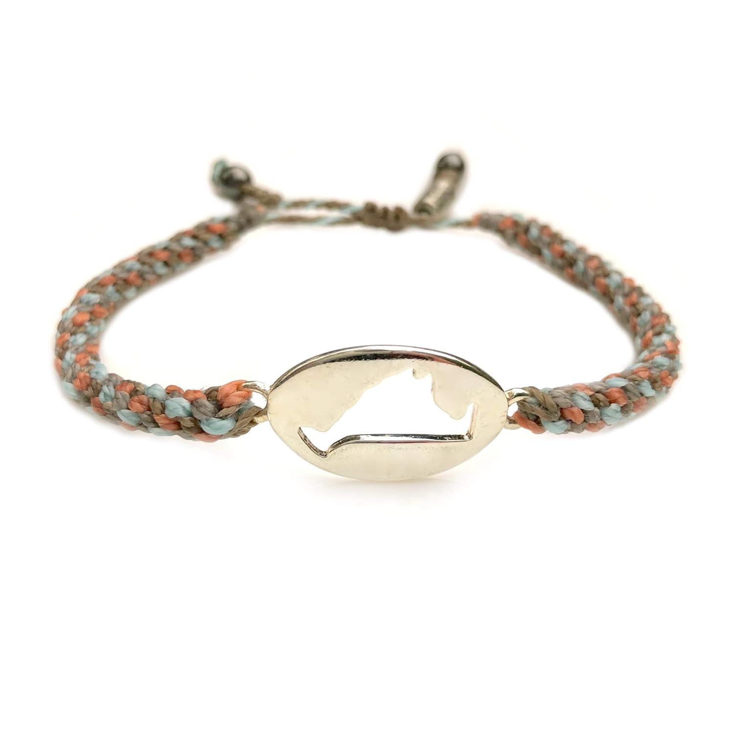Martha's Vineyard Bracelet in Coral Tan and Light Blue Colors