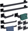 10-Pieces Towel Bar Set Matte Black Bathroom Hardware Set - Durable