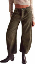 Womens Stretchy Mid Rise Barrel Jeans Vintage Loose Wide