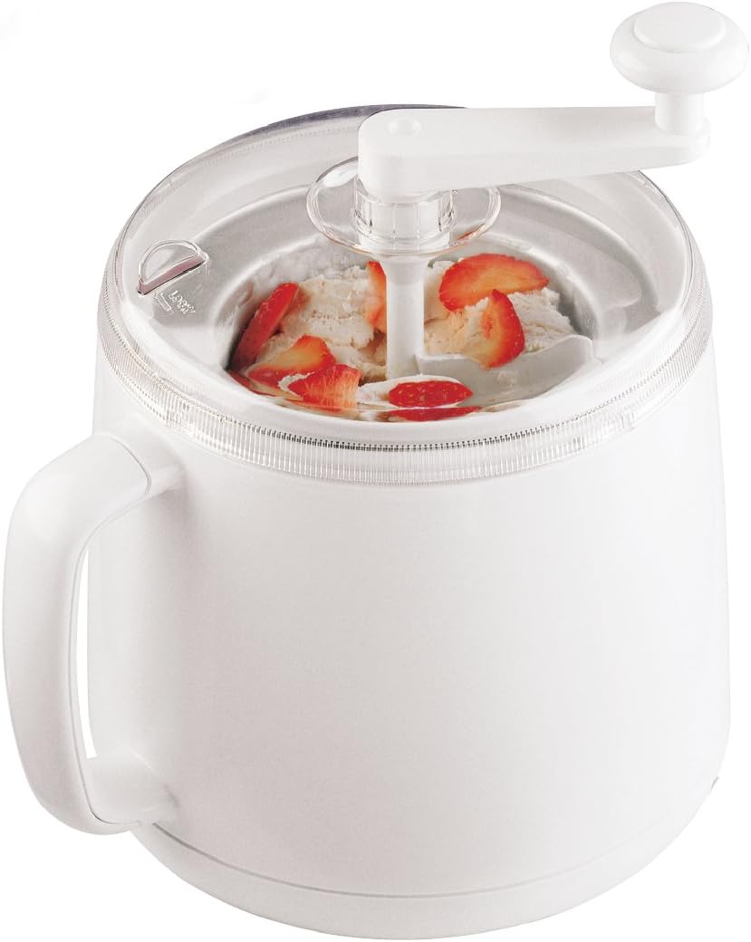 Donvier 837450 1-Qt Manual Ice Cream Maker - Easy Churn, Creamy Treats!