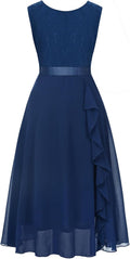 Girls Special Occasion Dress with Floral Lace for Easter