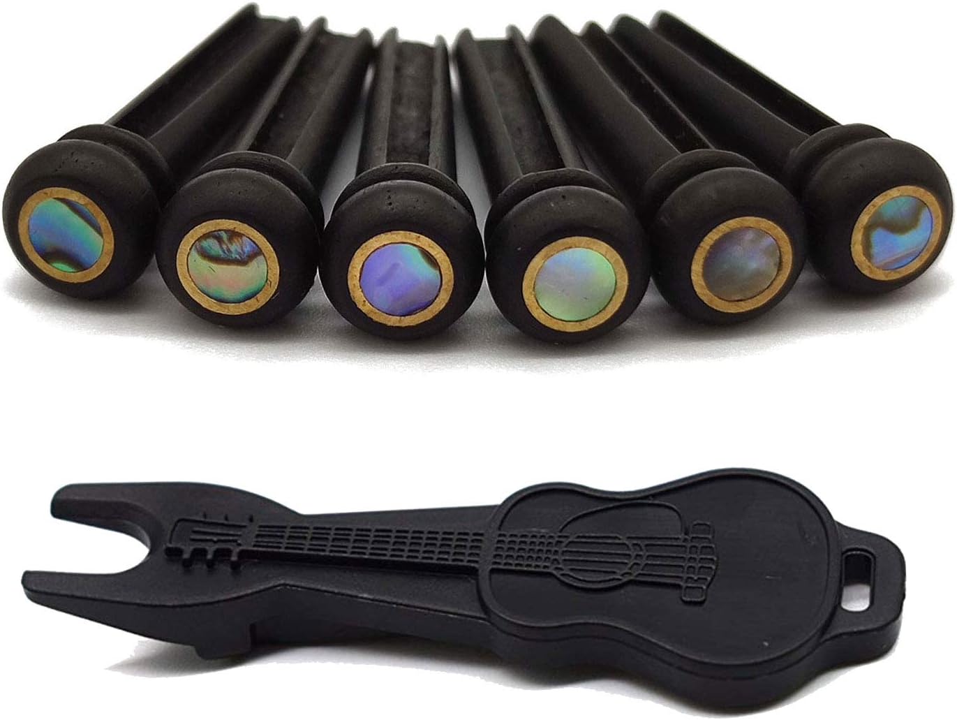 Enhance Tone: Ebony Inlaid Abalone Guitar Pins