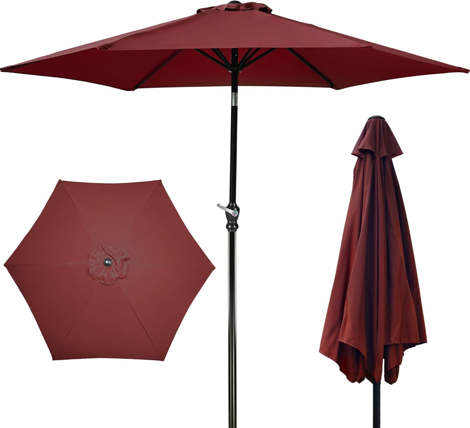 9FT Outdoor Patio Umbrella with Push Button Tilt for Shade