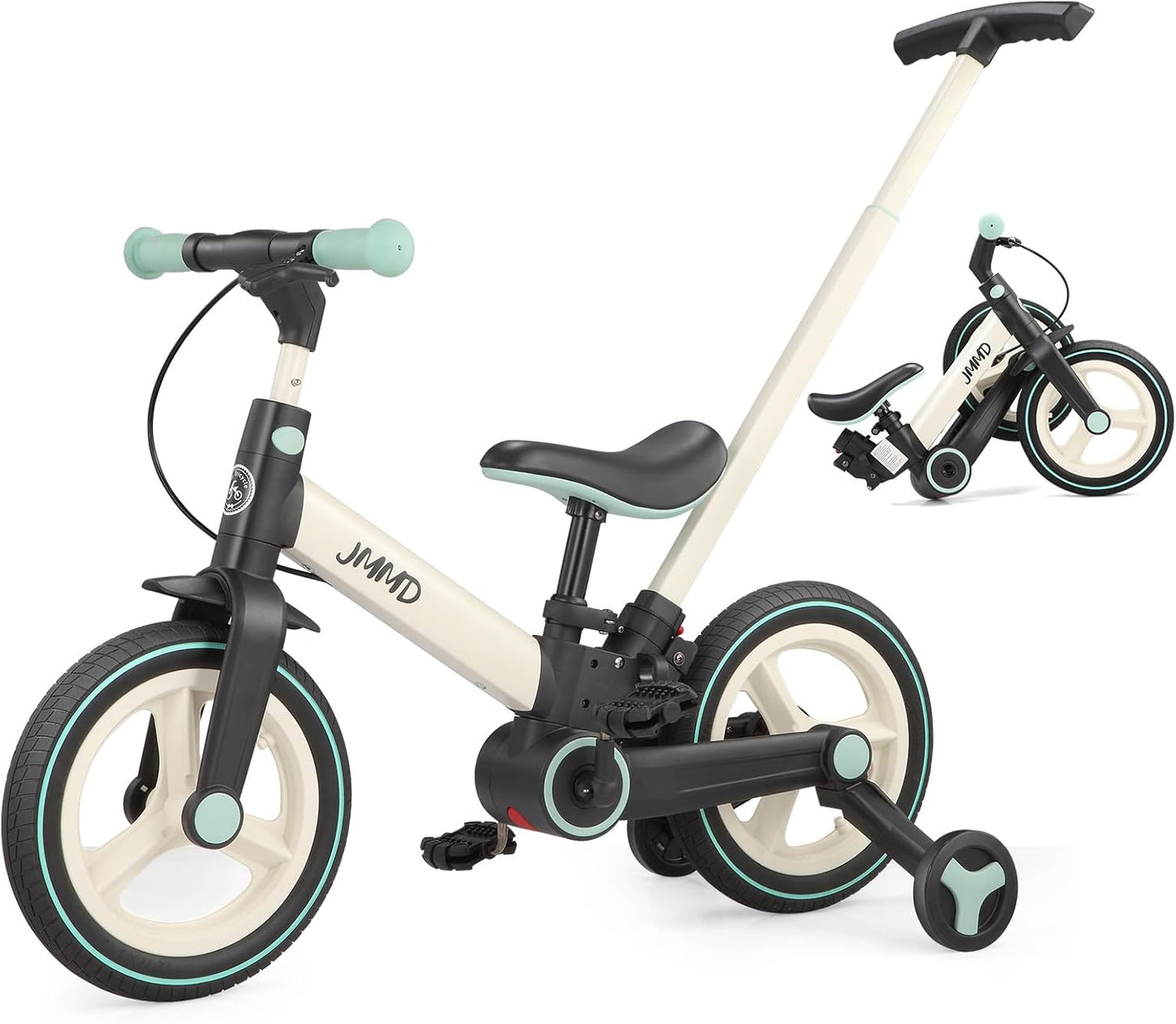 JMMD Toddler Bike with Push Handle for Kids 18-60 Months