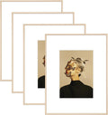 11x14 Picture Frame Set of 4 - Simple Modern Brushed Thin Metal Frames
