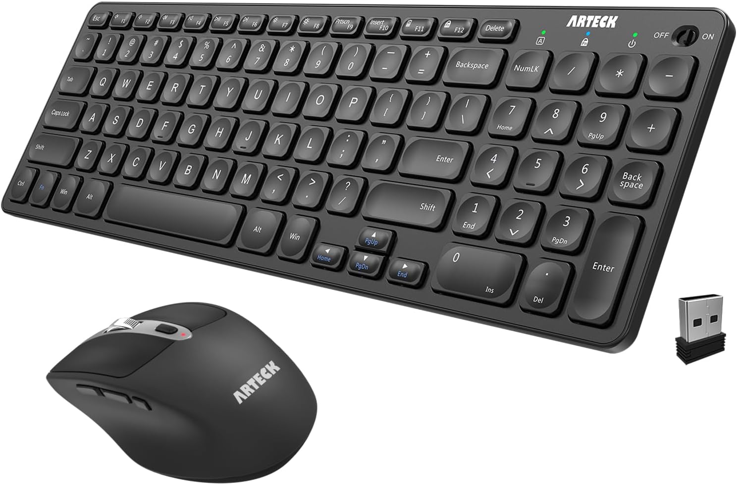 Arteck Wireless Keyboard and Mouse Combo for Ergonomic Comfort