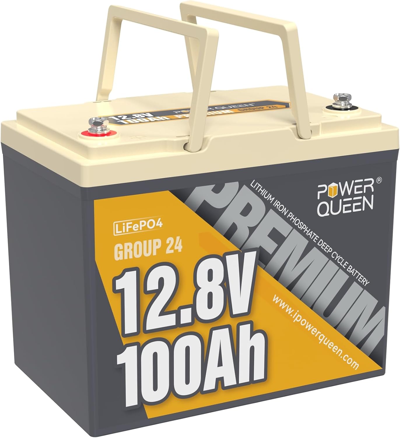 Power Queen 12V 100Ah LiFePO4 Battery for RV and Marine Use