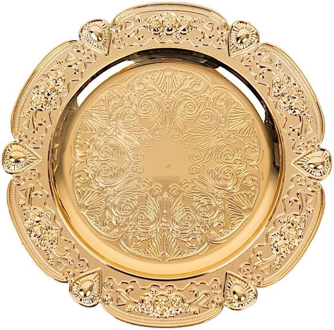 Balsa Circle 6 Gold Floral Charger Plates