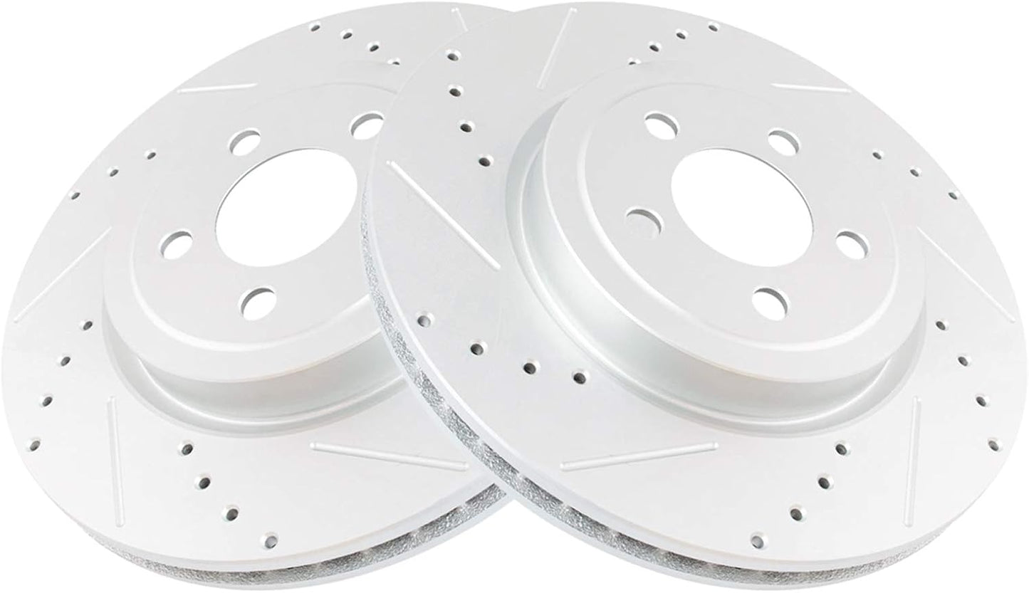TRQ Front Performance Brake Rotors Set for Chrysler 300 & Dodge