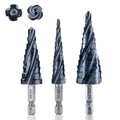 Four Spiral Flute Cobalt Step Drill Bit Set Pro Max - Smooth Metal