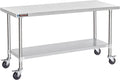 DuraSteel 30x72 Stainless Steel Table - Mobile & NSF Certified