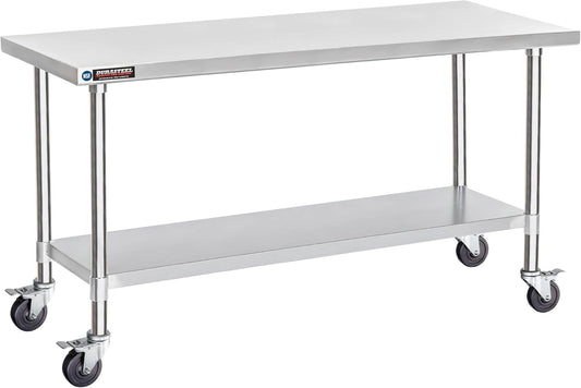 DuraSteel 30x72 Stainless Steel Table - Mobile & NSF Certified