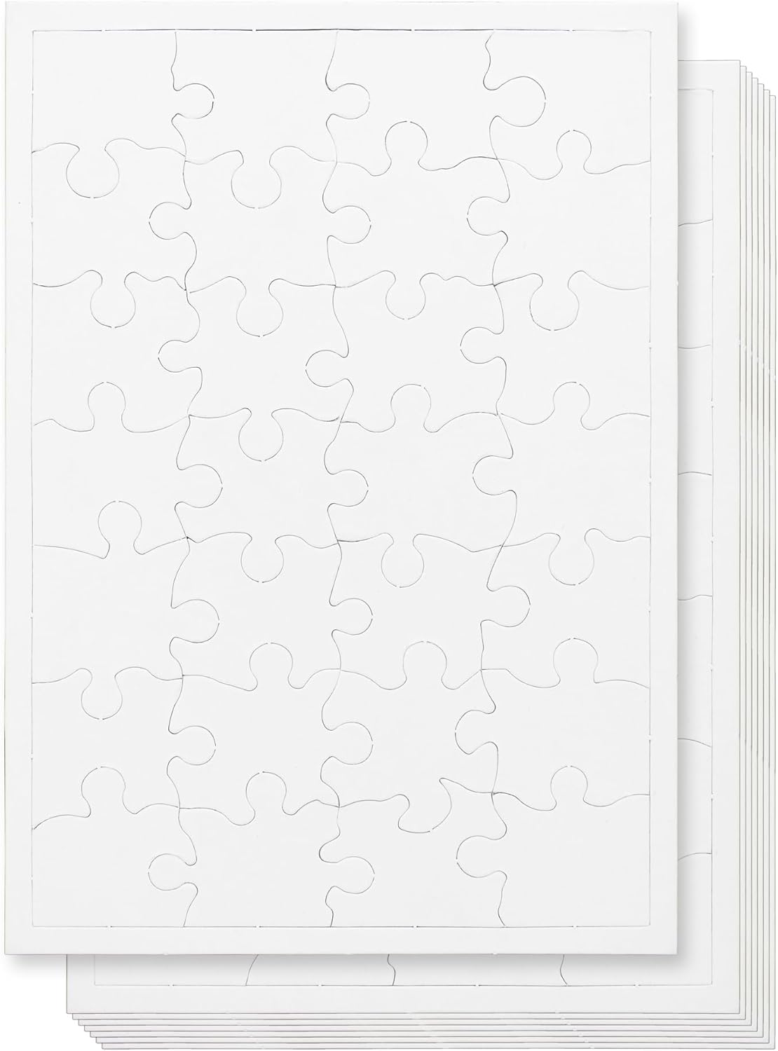 100 Blank Jigsaw Puzzles for Creative Arts and Crafts Fun