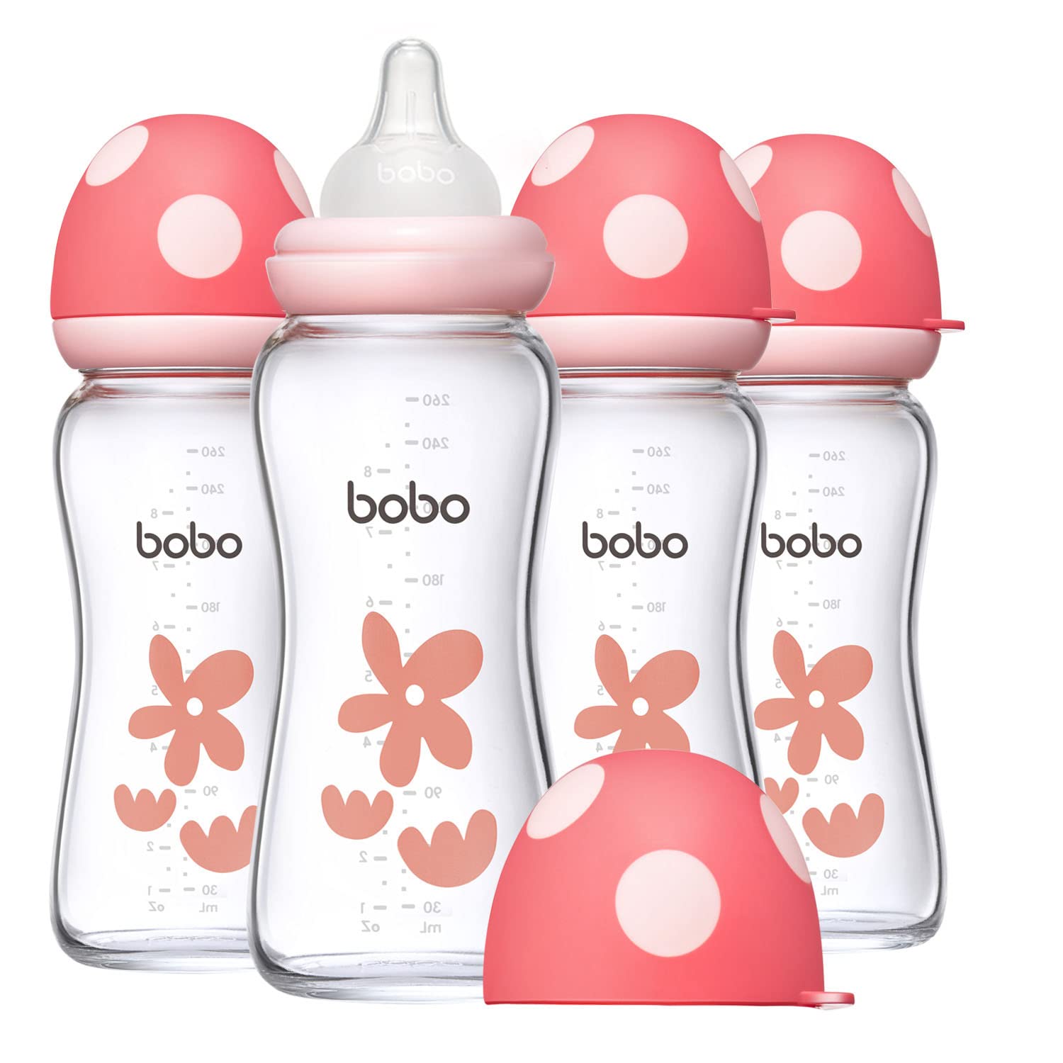 YOHKOH Natural Glass Baby Bottle for Newborns with Nipple