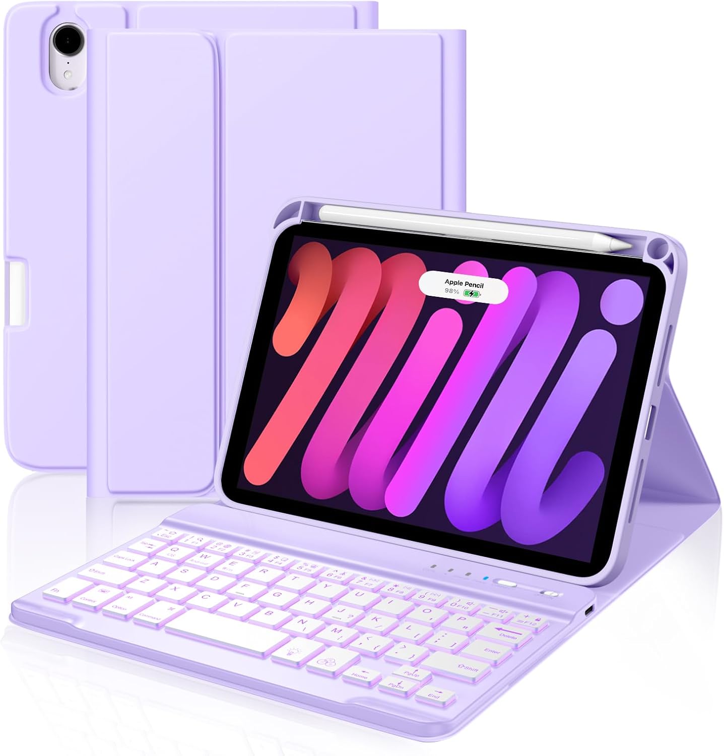 Cousper iPad Mini 7 Keyboard Case with Detachable Backlit Cover