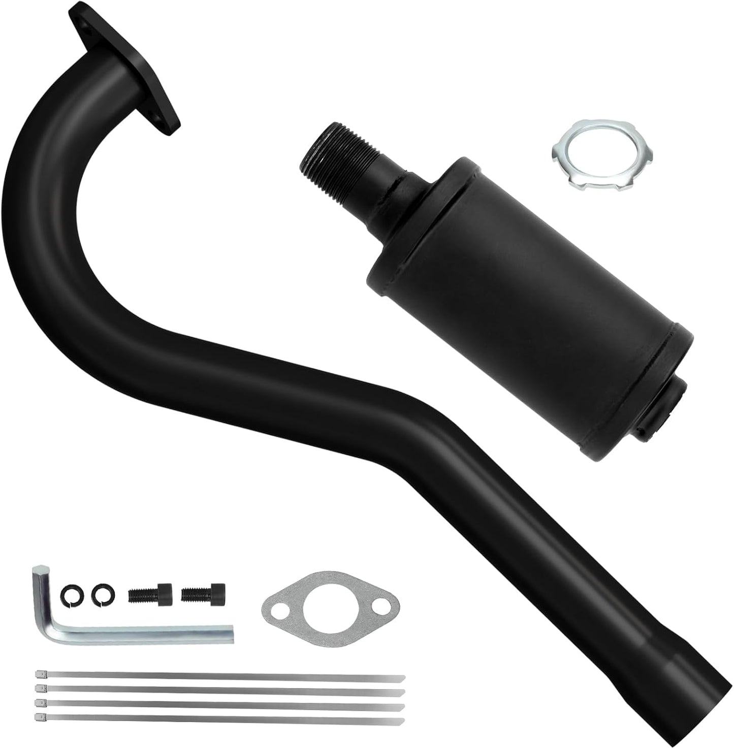Central Long Mini Bike Exhaust Header Pipe with Muffler Kit