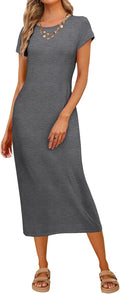 Stylish MEROKEETY Women's Summer Short Sleeve Tshirt Dress