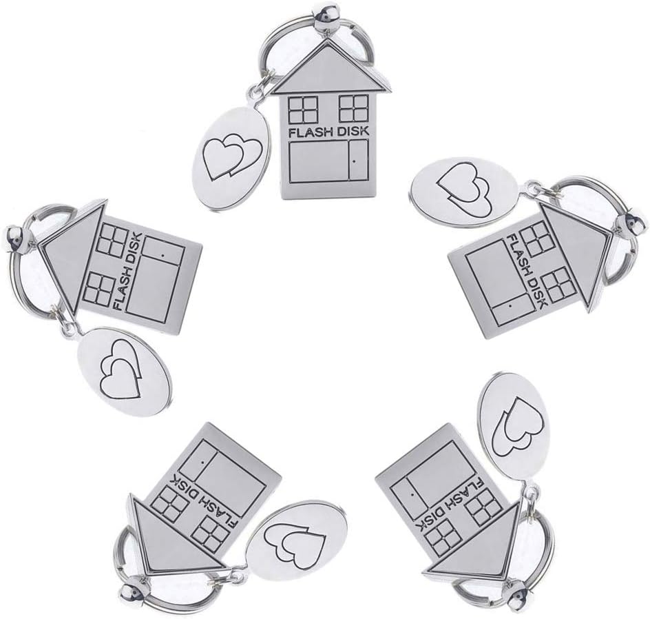 5PCS Folding Metal House Shaped USB Flash Drive 16GB Storage