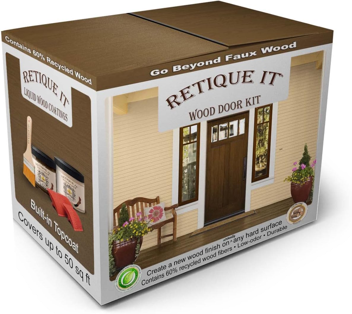 Retique It Wood Finish Front Door Kit for Stunning Curb Appeal