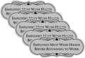 Employees Must Wash Hands Sign Lt Gray Small 5 Pack - Durable Plastic