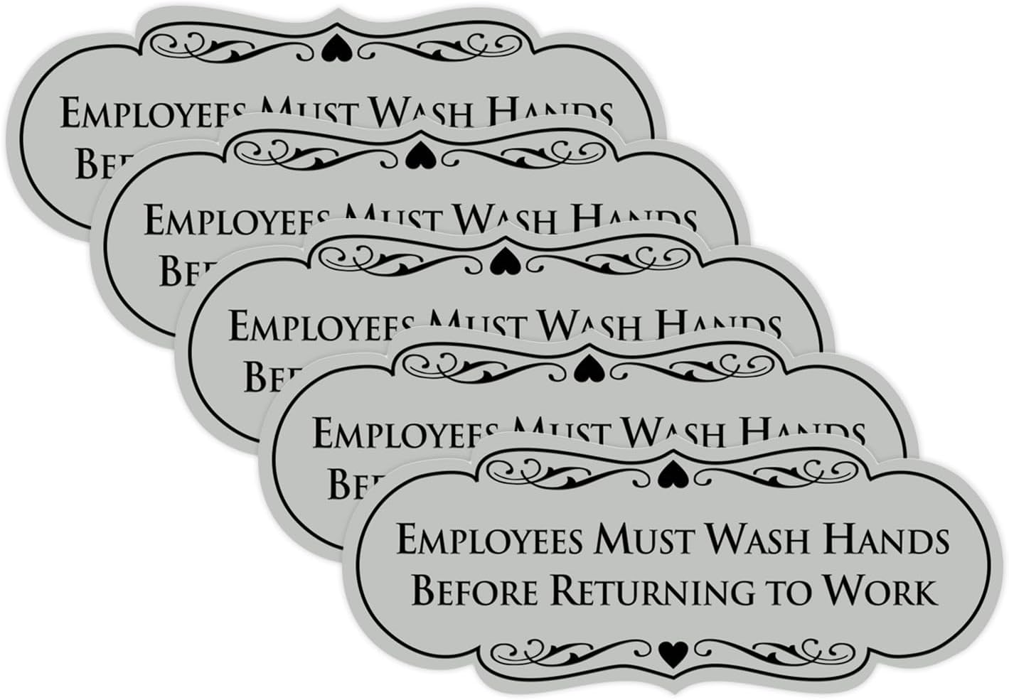 Employees Must Wash Hands Sign - Durable & Elegant Design
