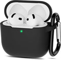 ATUAT Black Silicone AirPods 4 Case Cover ~ LED Visible