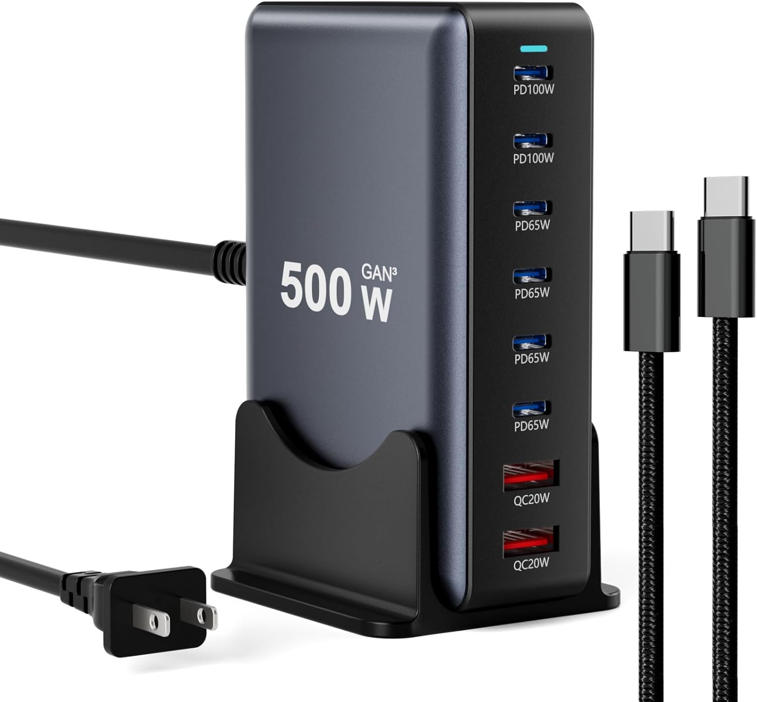 500W Fast Charging 8 Port USB C Charger Block for Multiple Devices
