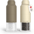 Salt and Pepper Grinder Set Brown/Beige - Stainless Steel Manual Mills