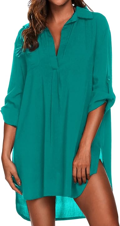 Ekouaer Women's Swimsuit Beach Cover Up Shirt for Summer Fun