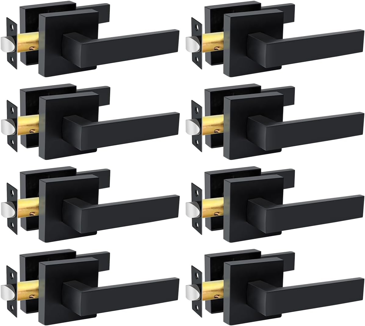 KAMOTA Passage Door Levers - Heavy-Duty Black Door Handles