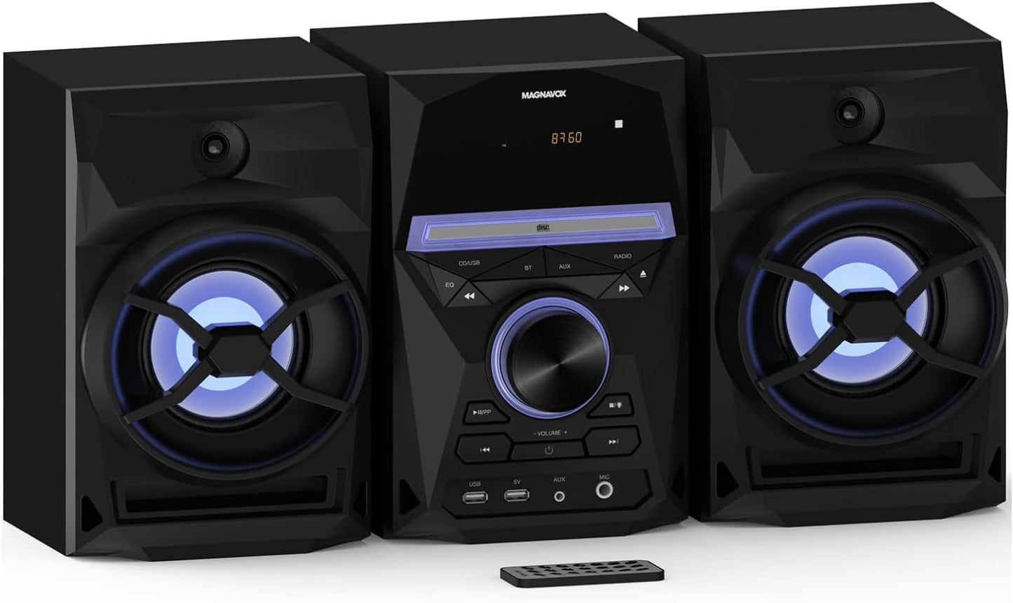 Magnavox 3-Piece CD Shelf System with Bluetooth and FM Radio