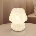 Mushroom Lamp Table Lamp for Bedroom with Hand-Blown Glass Shade