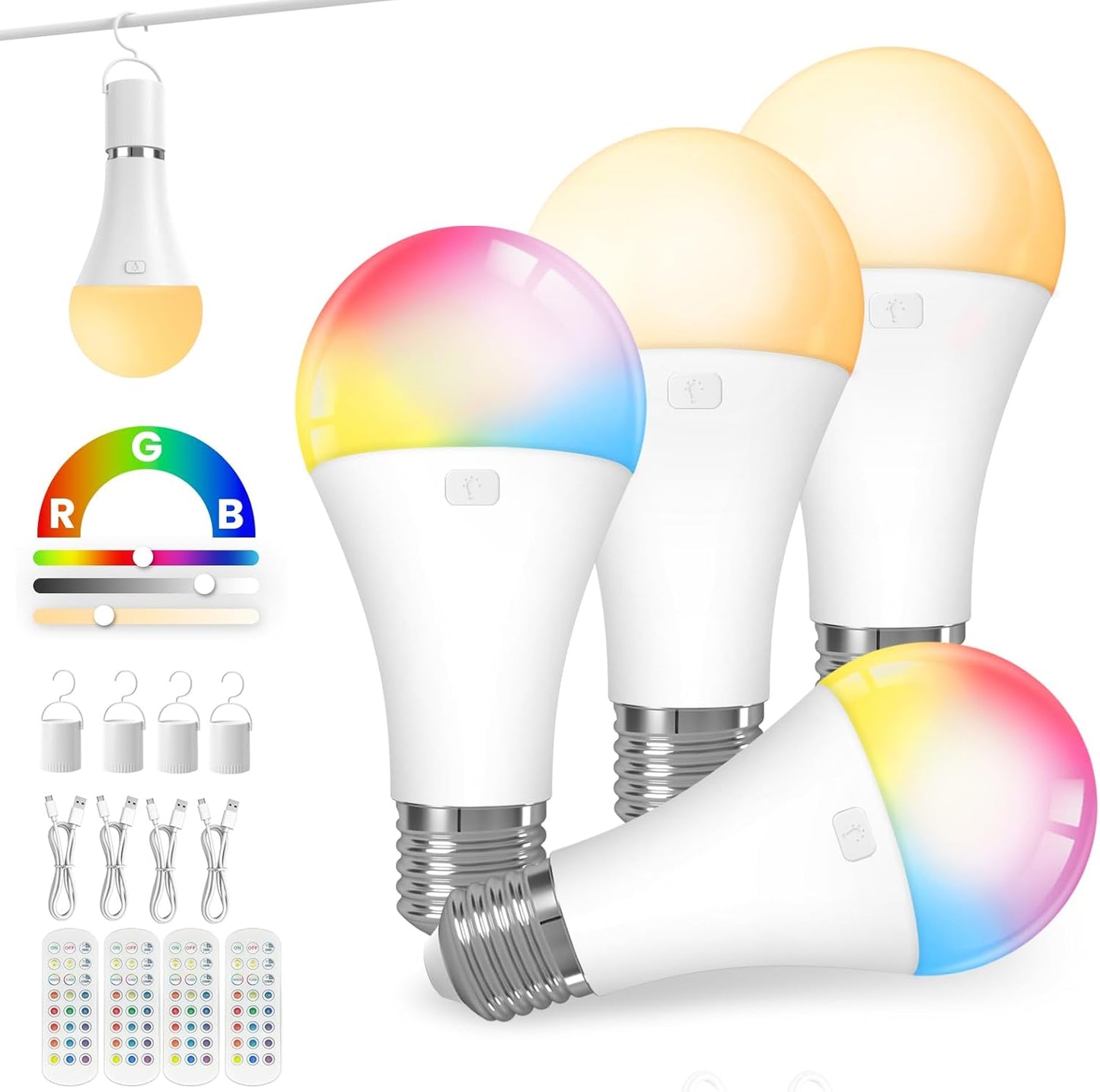Rechargeable Light Bulb with Remote: Perfect for Camping & More