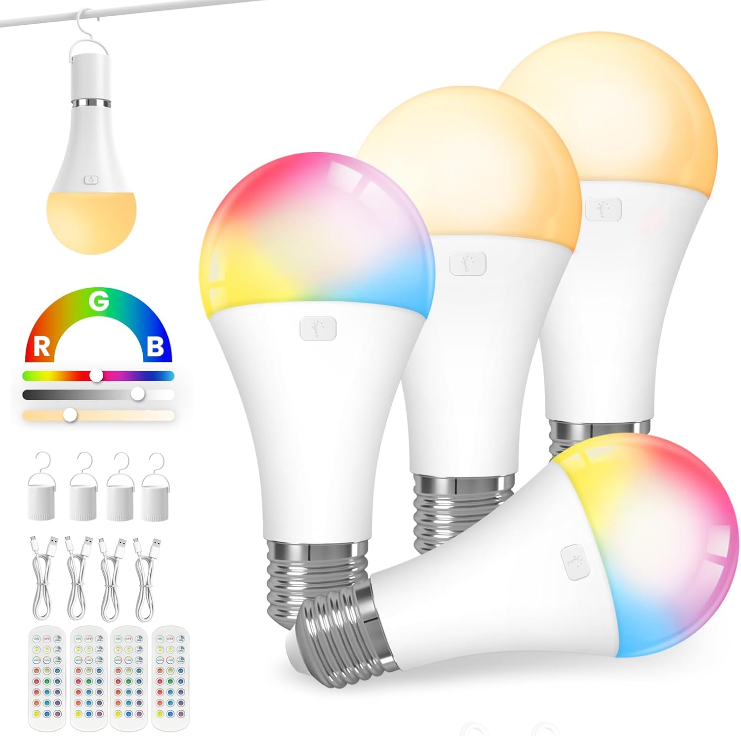 Rechargeable Light Bulb with Remote: Perfect for Camping & More