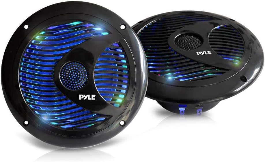 150W Pyle Dual Marine Speakers with Built-in LED Lights