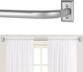 Silver Wrap Around Curtain Rods 48 to 90 in - Heavy Duty Nickel