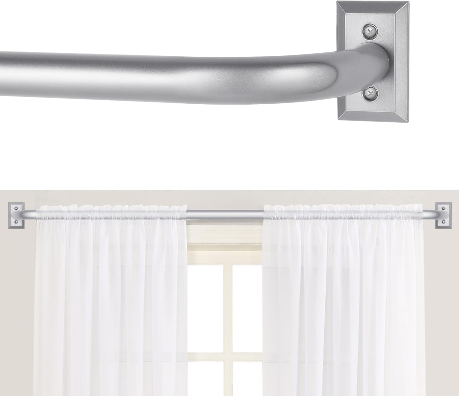 Silver Wrap Around Curtain Rods for Modern Home Decor Needs