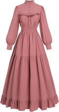 Nuoqi Victorian Dress for Women Long Sleeve Edwardian Costume