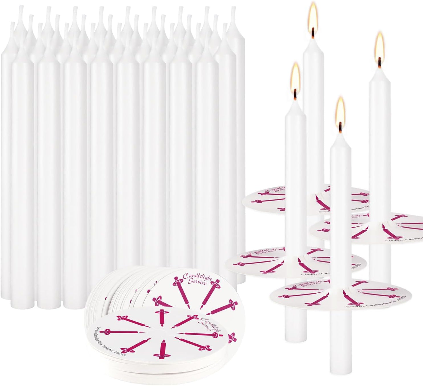 300Pack White Taper Candles by CAKETYCG for Ceremonies