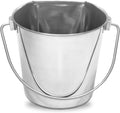 9 Quart Stainless Steel Flat Side Bucket - Stable Feeding Pail