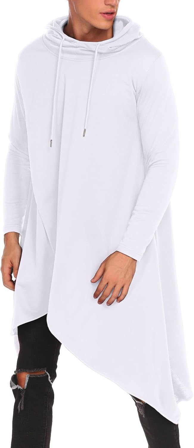 Stylish COOFANDY Men's Hooded Poncho Cape for Casual Wear