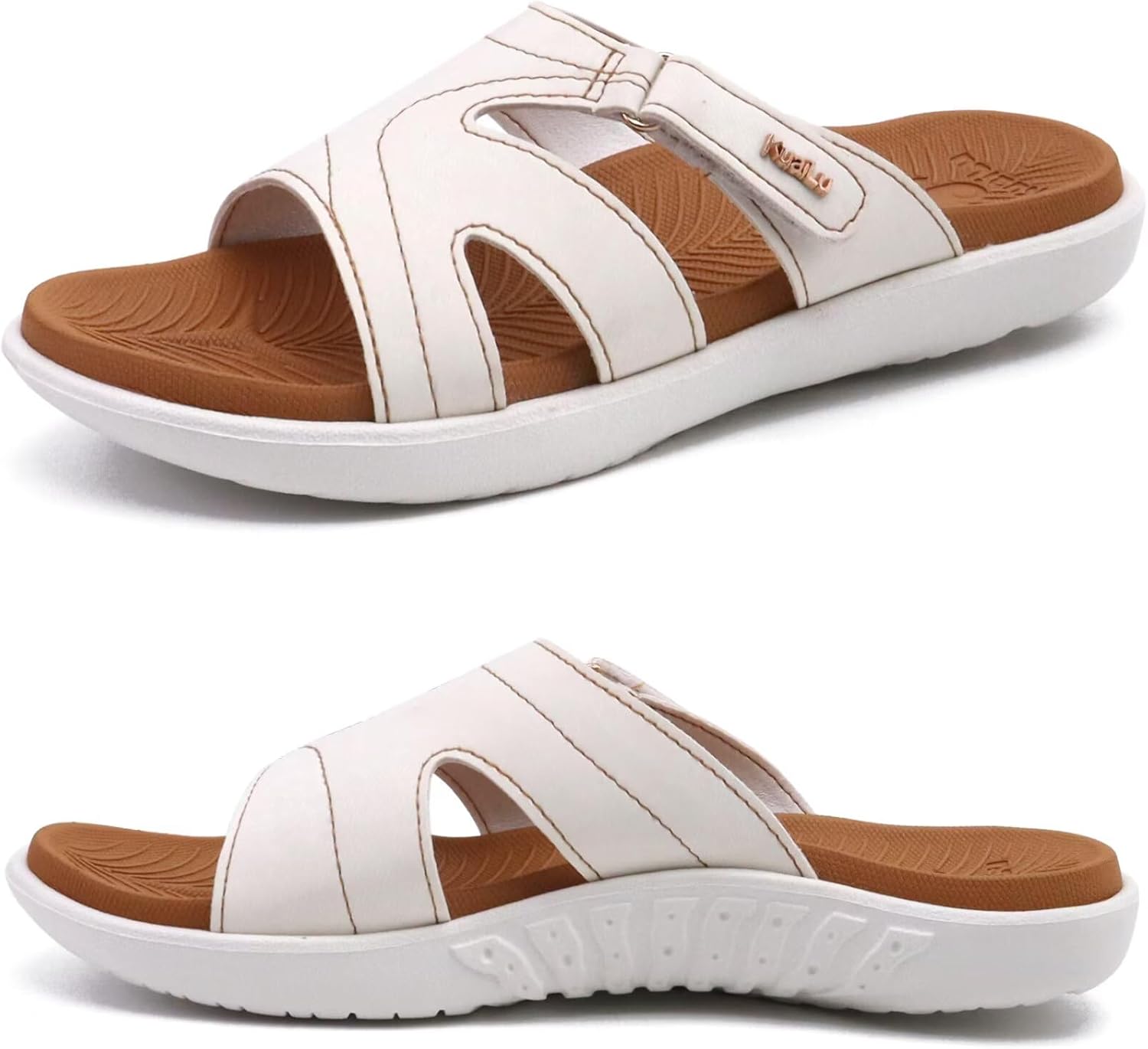 KuaiLu Womens Fashion Orthotic Slides for Comfort and Style