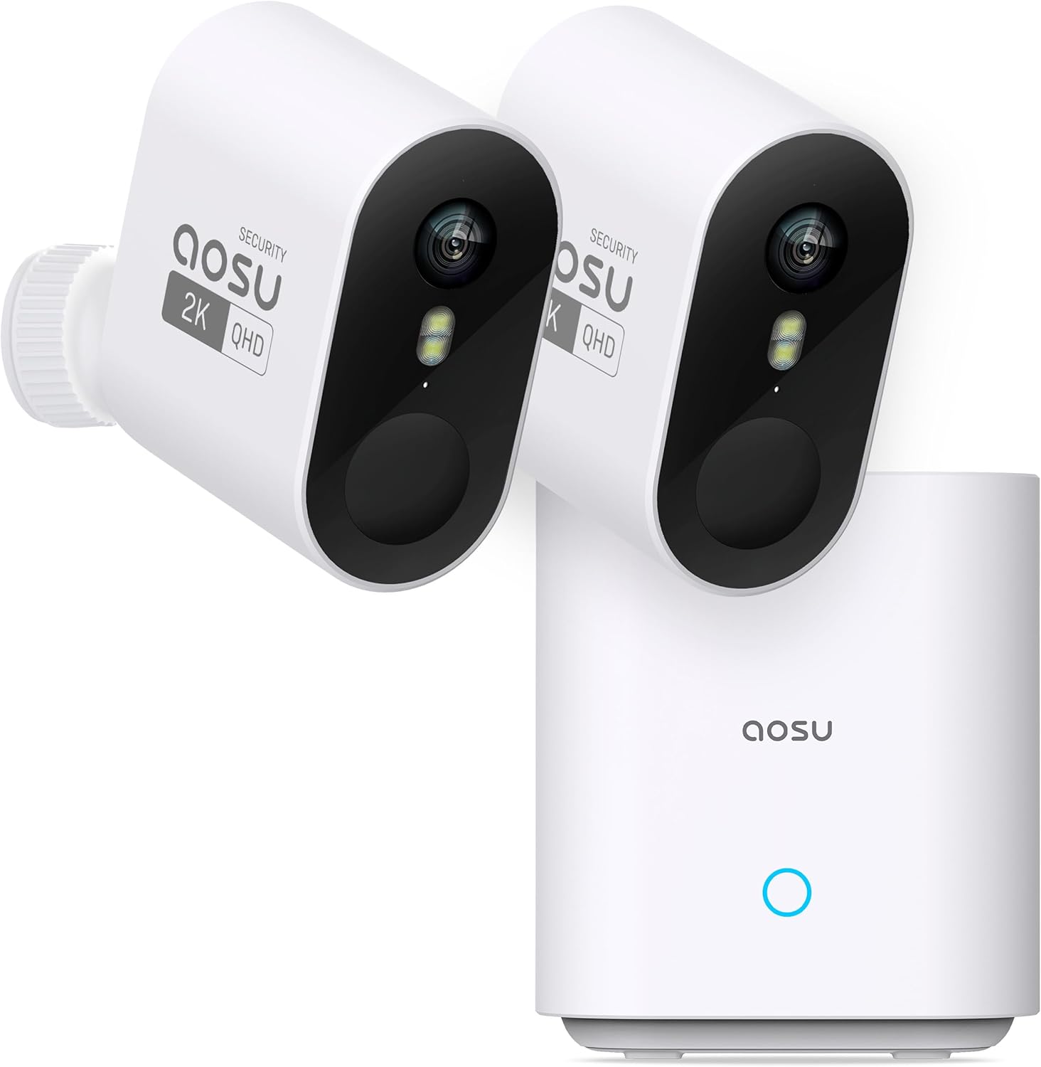 AOSU Wireless Outdoor Security: 2K HD Night Vision, No Subscription, 240-Day Battery