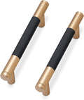 Matte Black and Champagne Bronze Cabinet Pulls 10 Pack - Knurled